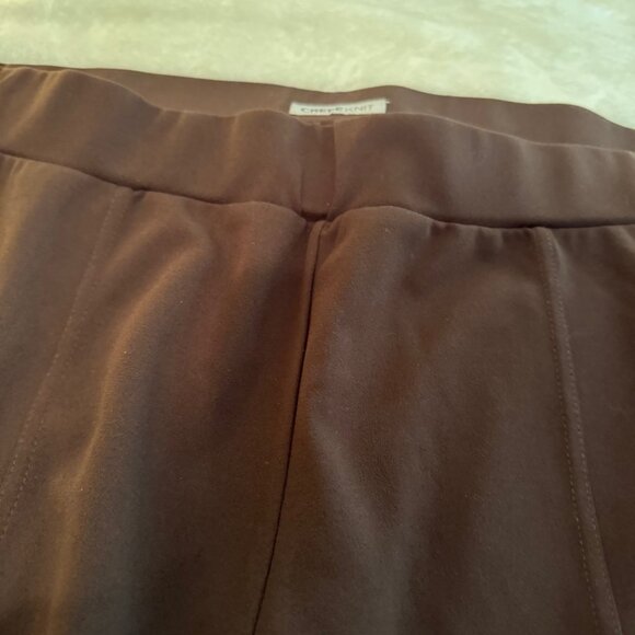 Catherines Dark Brown Crepe Knit Pull On Slacks Size 1XWP (18/20) NWT - Picture 3 of 15